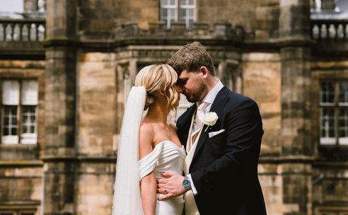 Joshua Wyborn Mar Hall Exterior With Bride And Groom